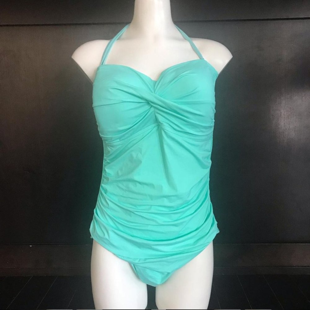 Anne Cole bandeau mint one piece swimsuit 16